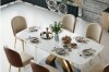 Mercer41 Dashon Modern Rectangular Sintered Stone Dining Table with Gold Stainless Steel Base (2 Boxes) New in Box $1299