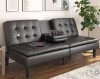 Mainstays Memory Foam 71.5 in Futon with Cupholder and USB, Black Faux Leather New in Box $599