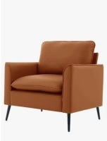 George Oliver Faux Leather Accent Chair with Supportive Pillows in Brown New in Box $499
