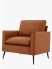 George Oliver Faux Leather Accent Chair with Supportive Pillows in Brown New in Box $499