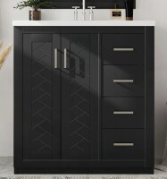 Red Barrel Studio 30'' Solid Wood Frame Bathroom Vanity with Ceramic Sink, Ample Storage and Soft Closing Doors for Elegant Retro Style New in Box $799
