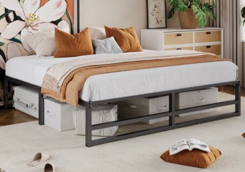 17 Stories Kiliam 14&lsquo;&rsquo; Heavy Duty Steel Bed Frame?No Box Spring Needed King Size New in Box $499