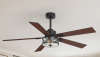 Trent Austin Design&reg; 56 Inch Farmhouse Ceiling Fan With Lights & Remote Control, Quiet Reversible Dc Motor, Wooden Blades, Glass Lampshade - Ideal For Bedroom, Living Room, Dining Room New In Box $399