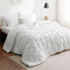 Bedsure Twin/Twin-XL Pintuck Bed-in-a-Bag - Pure White Pinch Pleat Comforter Set with Sheets, Pillowcases & Shams for Dorm Room (7-Piece Set) New In Box $199