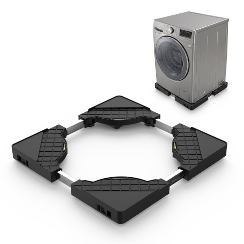 Dewel Ultra Low Profile Adjustable Washing Machine Base Stand with Locking Wheels, Heavy Duty Anti-Vibration Mobile Appliance Base for Washer & Refrigerator, Black New In Box $199