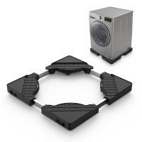 Dewel Ultra Low Profile Adjustable Washing Machine Base Stand with Locking Wheels, Heavy Duty Anti-Vibration Mobile Appliance Base for Washer & Refrigerator, Black New In Box $199