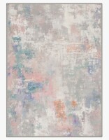 17 Stories 8' x 10' Pavelina Abstract Watercolor Machine Washable Beige / Pink / Green Indoor Area Rug with Non-Slip Backing $399