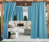 Latitude Run&reg; 2 Panels Outdoor Curtains for Patio Waterproof, Thermal Insulated Detachable Sticky Tab Top Room Darkening Great Vertical Drape Outdoor Divider for Pergola, 52" x 108" New In Box $89