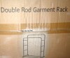 Laiensia Double Rods Garment Rack with Wheels, Clothing Rack for Hanging Clothes, 4 Hooks, Multi-functional Bedroom Clothes Rack, Black New In Box $89 - 2