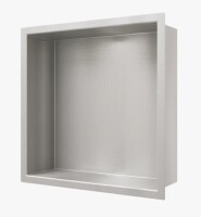 Latitude Run&reg; 13"W x 13"H x 4"D Recessed Shower Niche, No Tile Needed, Stainless Steel, Brushed Nickel New In Box $99