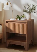 Ebern Designs Stanton 19" W 1-Drawer Nightstand With Charging Station New In Box $299