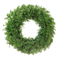 Gracie Oaks 30" Round Artificial Flowers & Tree Faux Boxwood Wreath New In Box $299