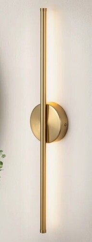 Wade Logan&reg; Brynie Iron Metal LED Hardwired Semi Flush Mounted Sconce, 23.6" H x 4.3" W x 1.77" D New In Box $299