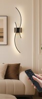 KARTOOSH 10000mAh Battery Operated Wall Sconce, Dimmable 3CCT 39.3 in Remote Control Wireless Wall Sconce, Black Rechargeable Wall Lights for Living Room, Bedroom New In Box $199
