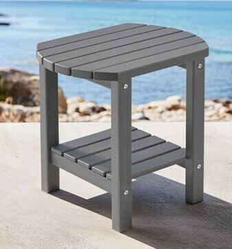 Winston Porter 17 in. 2-Tier Oval HDPE Outdoor Side Table New Open Box $99