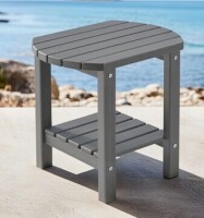 Winston Porter 17 in. 2-Tier Oval HDPE Outdoor Side Table New Open Box $99