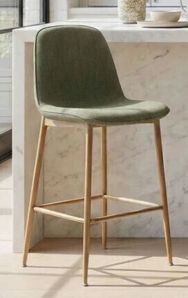 East Urban Home 25.5" Upholstered Full Back Counter Stool in Green New in Box $399