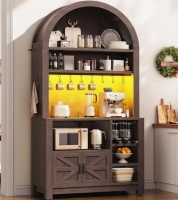 Ebern Designs 73" Tall Arched Bakers Rack, Coffee Station With Power Outlet New in Box $399