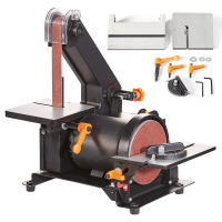 VEVOR 5" Disc Sander and 1" x 30" Belt Sander Combo with 2.5A Induction Motor, Powerful Woodworking Bench Sander with 0-45&deg; Adjustable Cast Aluminum Work Table $199