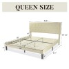 Mercury Row Hegg Tufted Upholstered Platform Bed with Wood Slats Headboard Included, Queen, Light Beige, New in Box $1,099