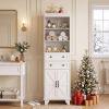 Gracie Oaks 72''H Freestanding Bathroom Cabinet Wood Bathroom Storage Cabinet With 3 Adjustable Shelves & 2 Drawers, New in Box $699