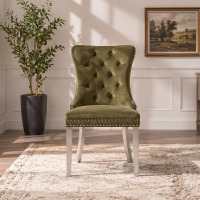 Red Barrel Studio Modern Velvet Upholstered Dining Chair with Tufted Back, Nailhead Trim, New in Box $399
