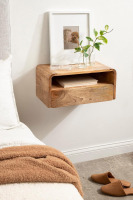 Kate and Laurel Kato Transitional Wood Floating Side Table with Drawer, 18 x 10 x 9, Natural Brown, Modern Wooden Floating Nightstand for Bedroom Bedside Table New In Box $499