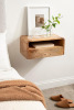 Kate and Laurel Kato Transitional Wood Floating Side Table with Drawer, 18 x 10 x 9, Natural Brown, Modern Wooden Floating Nightstand for Bedroom Bedside Table New In Box $499