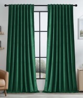 Mercer41 Deavion Velvet Solid Color Back Tab Room Darkening Curtain Panels (Set of 2), 52" x 81" $79