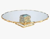 Godinger Silver Art Co Harper Gold Raw Edge Cake Stand, 2.8" H x 13" W x 13" D New In Box $199