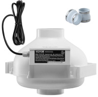 VEVOR 4 to 4.5 inch Radon Mitigation Fan System, Quiet 190 CFM Radon Mitigation Kit with 2 Couplers, Waterproof Radon Fan Electric Inline Duct Fan Exhaust Fan for Indoor Outdoor Ventilation New In Box $199