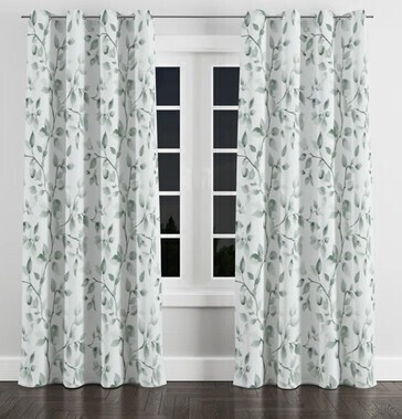East Urban Home Country Farmhouse Room Darkening Curtains - Floral Banan Grommet Curtain - 2 Panel, 52" x 96" New $99