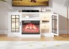 Aoxun Fireplace TV Stand for TVs up to 65", 59" TV Cabinet, 24" Fireplace Insert, 3-Sided Glass Media Entertainment Center Console Table with Cabniet Storage (White TV Stand-Black Fireplace) Similar to Picture New Open Box 2 Boxes $499