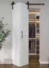 LOVMOR 30 inch x 84 inch Solid Core White Finished Pine Wood Bi Fold Door with Hardware Track Kit New In Box $399