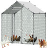 VEVOR Large Metal Chicken Coop, 6.6 x 3.3 x 6.6 ft, Walk-in Chicken Run House with Waterproof Cover & Sturdy Frame, Spire Roof Poultry Cage Duck Pen for Rabbit Hen Goose Outdoor Backyard Farm Use New In Box $299