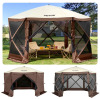 VEVOR Gazebo Screen Tent, 12 x 12 ft, 6 Sided Pop-up Camping Canopy Shelter Tent with Mesh Windows, Portable Carry Bag, Ground Stakes, Large Shade Tents for Outdoor Camping, Lawn and Backyard New In Box $399