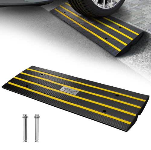 VEVOR 48" x 16" Curb Ramp, 2.6" Rise Rubber Driveway Ramp, Heavy Duty 33069 lbs Weight Capacity Threshold Ramp, Curbside Bridge Ramps for Loading Dock Garage Sidewalk, Expandable Full Ramp New In Box $199