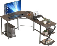 Weehom Reversible L Shaped Desk Large Corner Computer Gaming Desks for Home Office Writing Workstation Wooden Table new in box $299