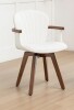 George Oliver Karez 21.2" W Faux Leather Swivel Modern Dining Chair New In Box $399