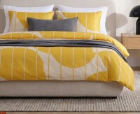 Marimekko Unikko Cotton Reversible Duvet Cover Set Queen Size 3-Piece New In Box $299