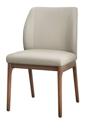 Lifestorey Lisbon Genuine Leather Dining Chair Wheat/Walnut $499