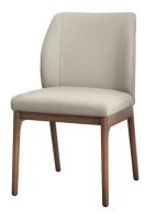 Lifestorey Lisbon Genuine Leather Dining Chair Wheat/Walnut $499
