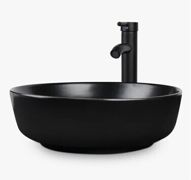 Andover Mills&trade; Kreutzer 16.5'' Black Ceramic Circular Bathroom Sink with Faucet $399