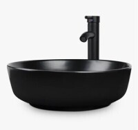 Andover Mills&trade; Kreutzer 16.5'' Black Ceramic Circular Bathroom Sink with Faucet $399
