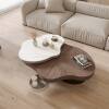 Orren Ellis 47.24" Artisan Extend Coffee Table &ndash; Irregular Stone Slab With Fluid Wood Grain-New In Box $1099