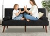 Walsunny 60'' Convertible Sofa Bed with Removable Armrest in Black $599