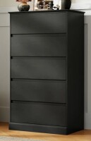 Latitude Run Dornisha Modern Tall Storage Chest Of Drawers in Black New in Box $499
