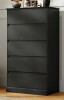 Latitude Run Dornisha Modern Tall Storage Chest Of Drawers in Black New in Box $499