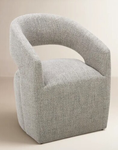 AllModern Camino Performance Fabric Rolling Arm Chair in Gray New in Box $899