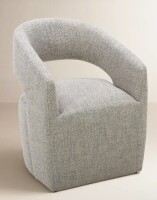 AllModern Camino Performance Fabric Rolling Arm Chair in Gray New in Box $899